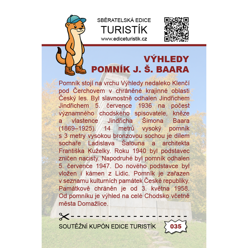 035 Výhledy - pomník J. Š. Baara - ořech - Obrázek 3